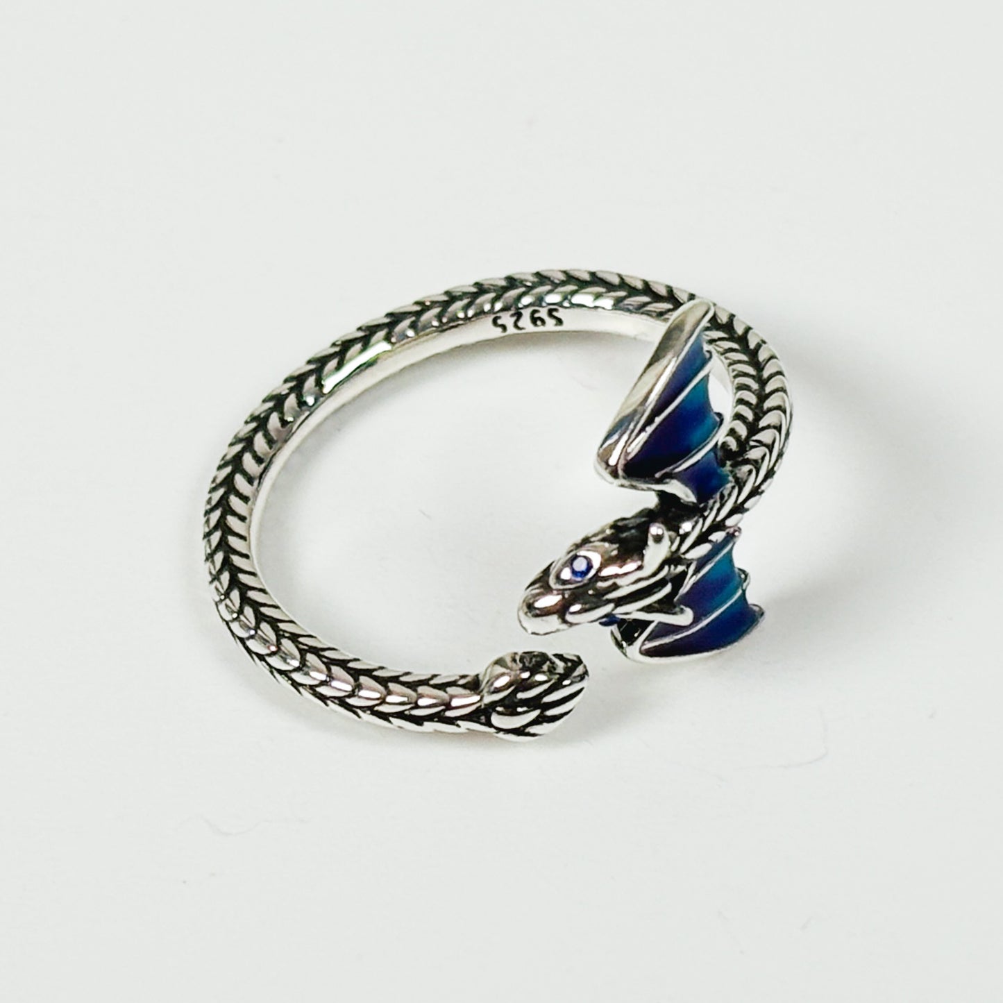 Dragon Wrap Ring Silver Adjustable