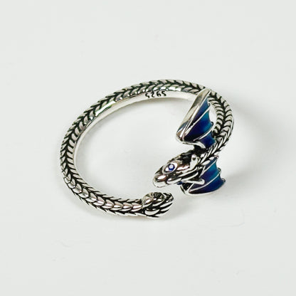 Dragon Wrap Ring Silver Adjustable