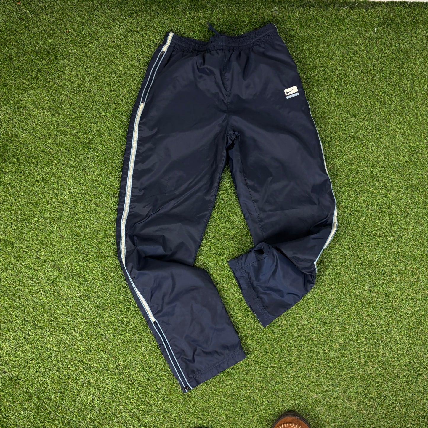 90s Nike Waterproof Windbreaker Jacket + Joggers Set Blue Small
