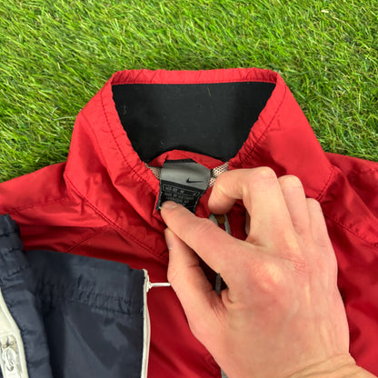 90s Nike Windbreaker Jacket + Joggers Set Red Medium