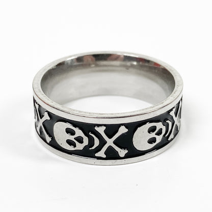 Retro Vintage Skull & Crossbones Ring Silver