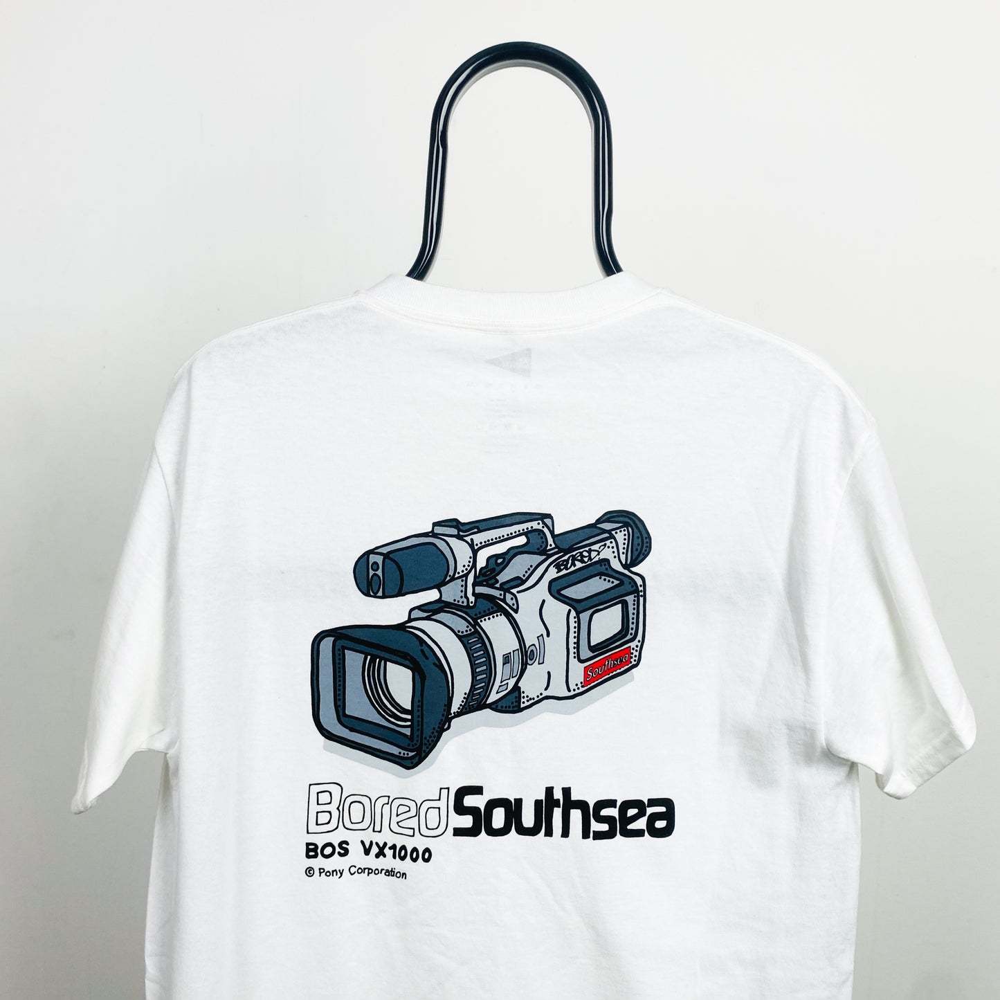 Retro Bored Of Southsea VX100 T-Shirt White Medium