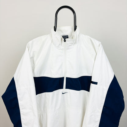 00s Nike Piping Windbreaker Jacket White Large