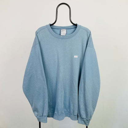 00s Nike Heavyweight Sweatshirt Blue XXL