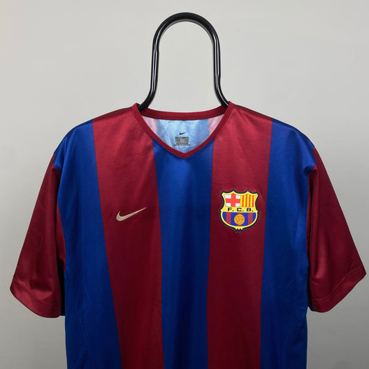 00s Barcelona Football Shirt T-Shirt Red Medium