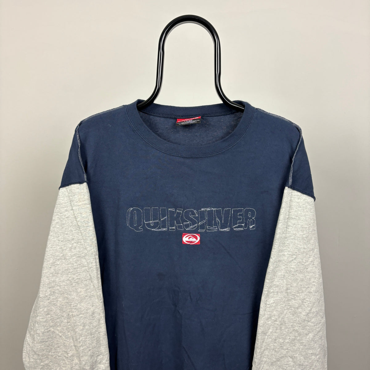 00s Quiksilver Long Sleeve T-Shirt Blue Large
