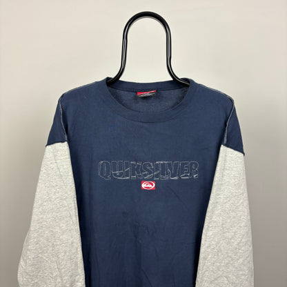 00s Quiksilver Long Sleeve T-Shirt Blue Large