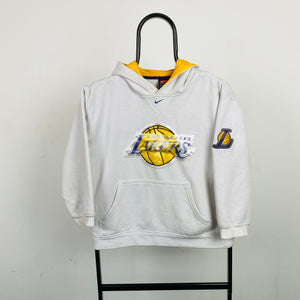 90s Nike Lakers Centre Swoosh Hoodie White XS