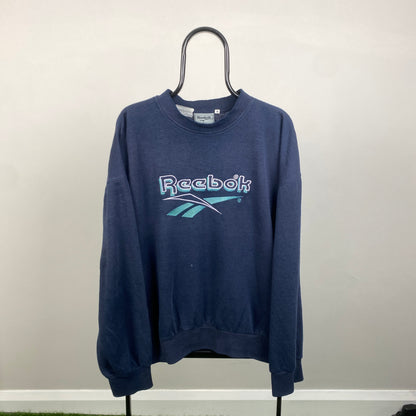 00s Reebok Sweatshirt Blue Medium