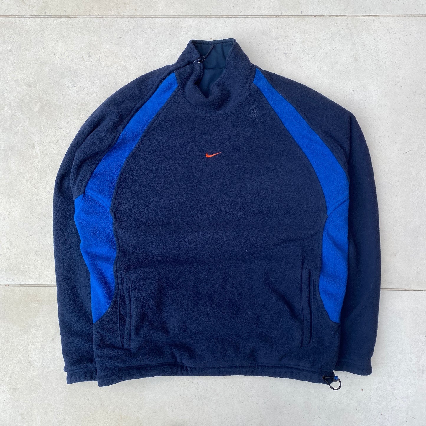 90s Nike Reversible Fleece Coat Jacket Blue Small