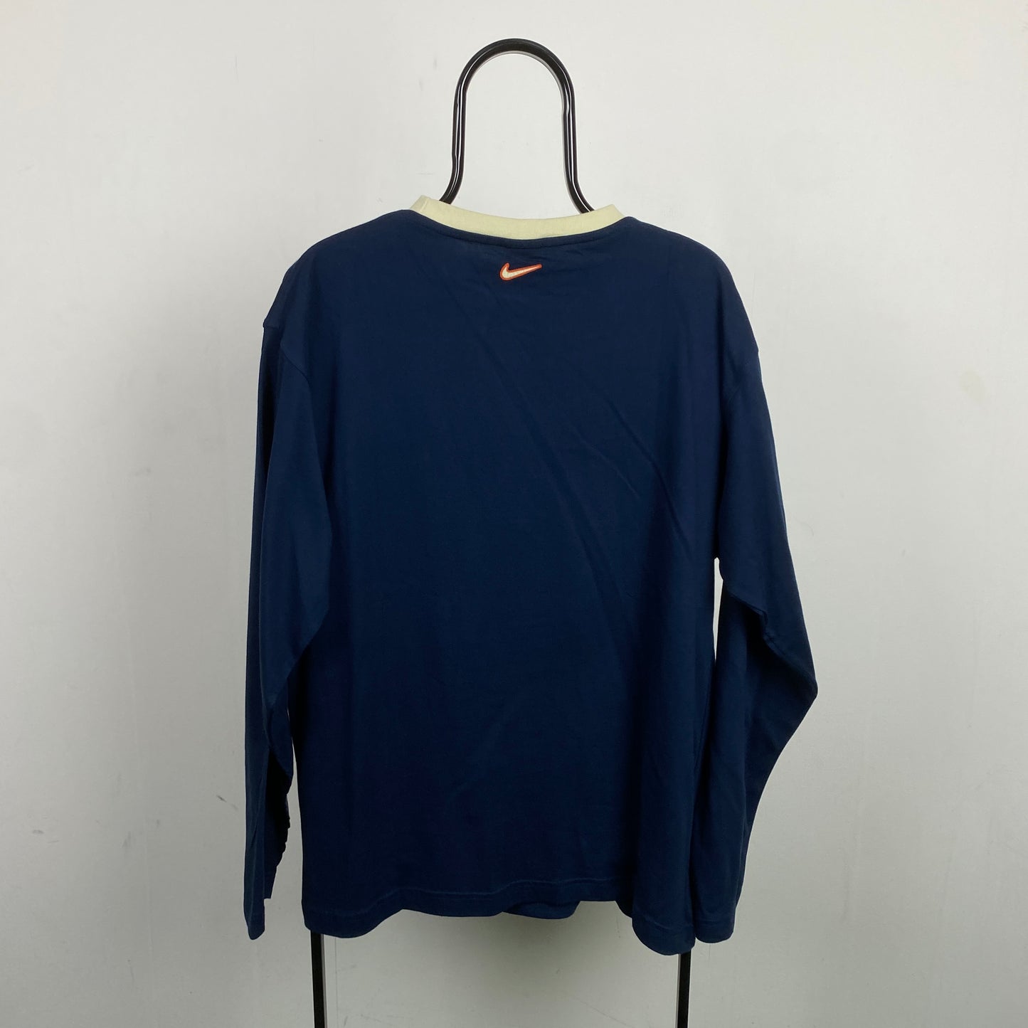 00s Nike Court Long Sleeve T-Shirt Blue Large