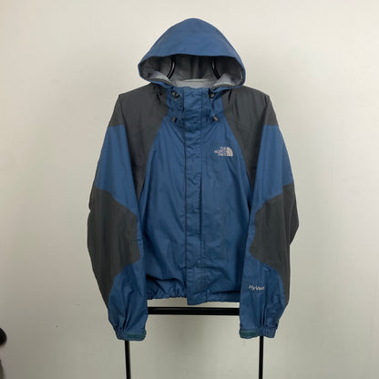 Retro The North Face HyVent Waterproof Coat Jacket Blue Small