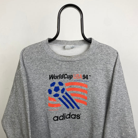 90s Adidas World Cup Football Sweatshirt Grey XS