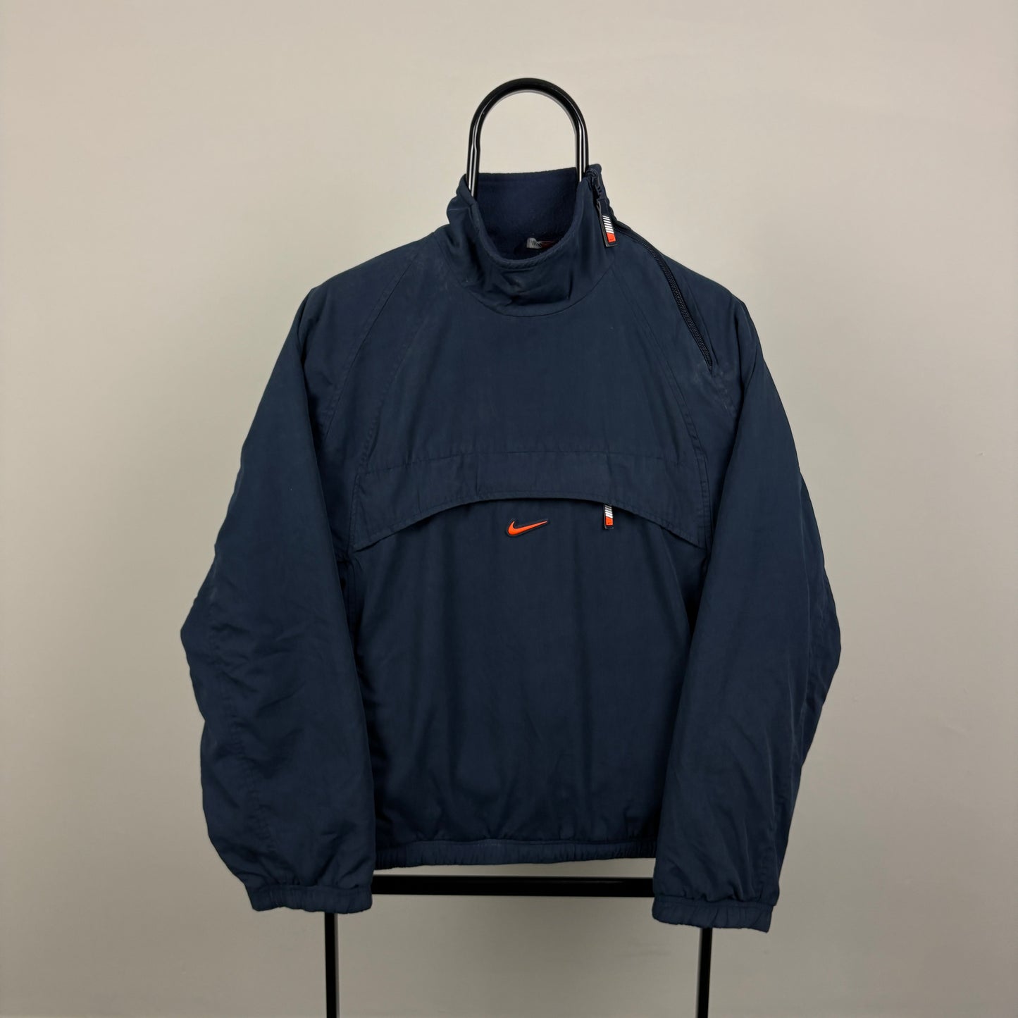 90s Nike Reversible Sidewinder Fleece Coat Jacket Blue Small