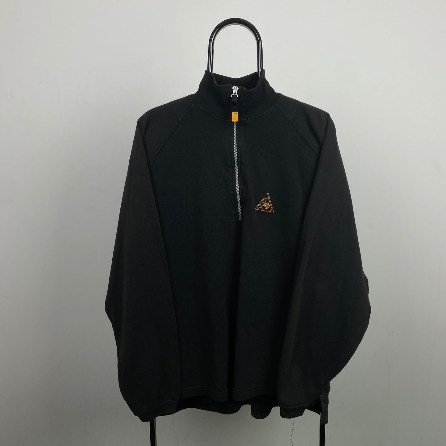 90s Nike ACG 1/4 Zip Sweatshirt Black Medium