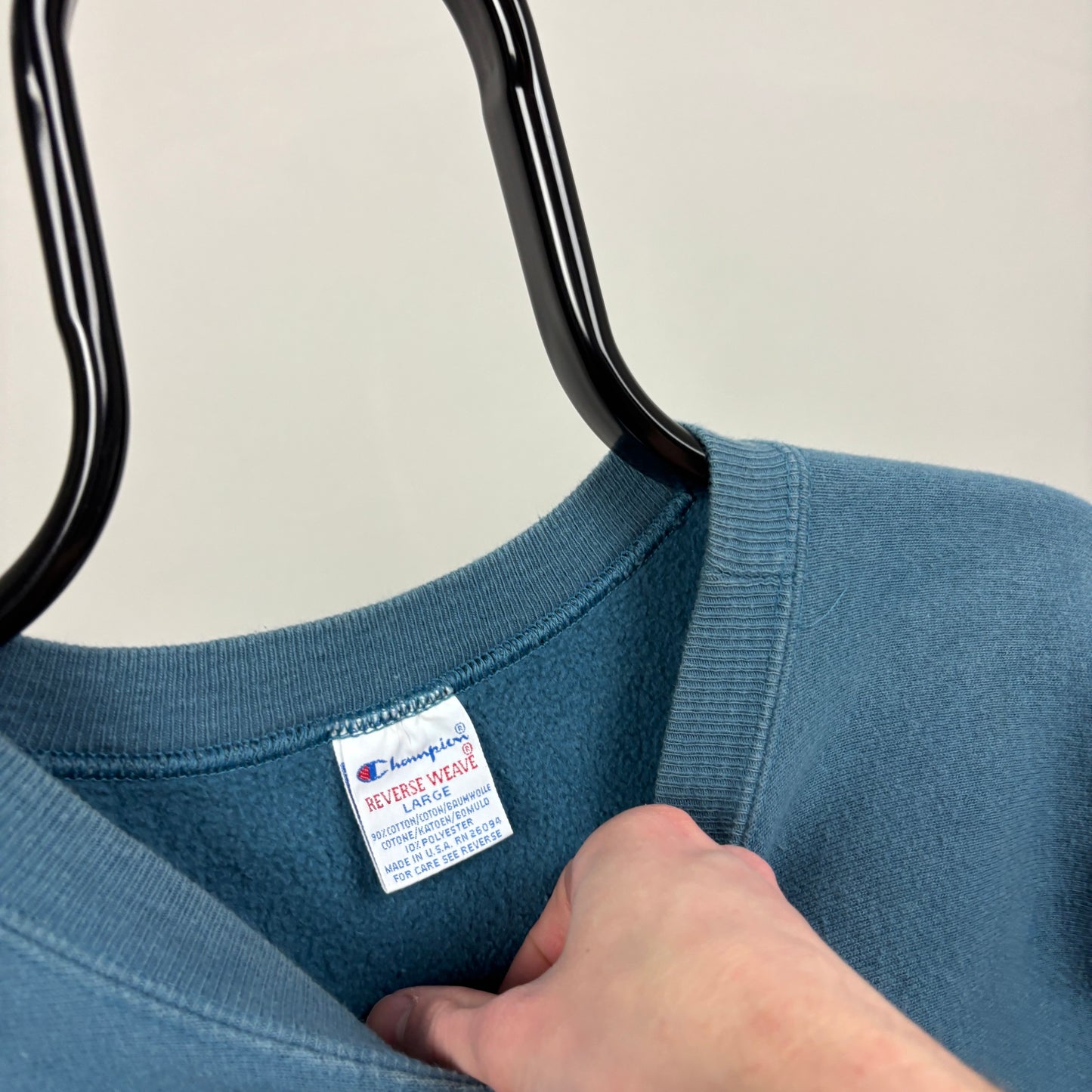90s Champion Reverse Weave Sweatshirt Blue Large