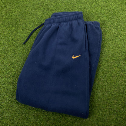 00s Nike Fleece Wide Leg Cotton Joggers Blue XL