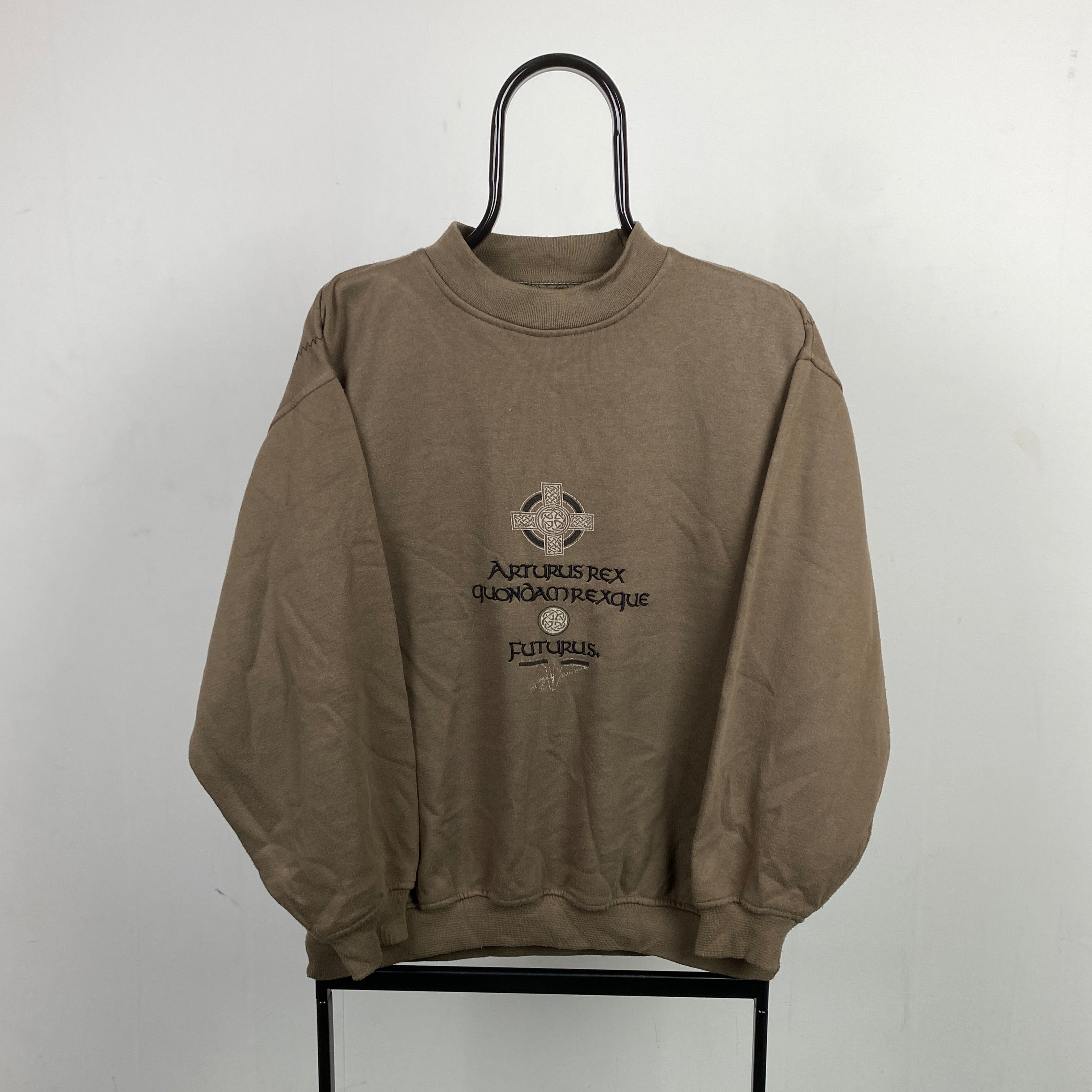 Retro Celtic Symbol Sweatshirt Brown Small