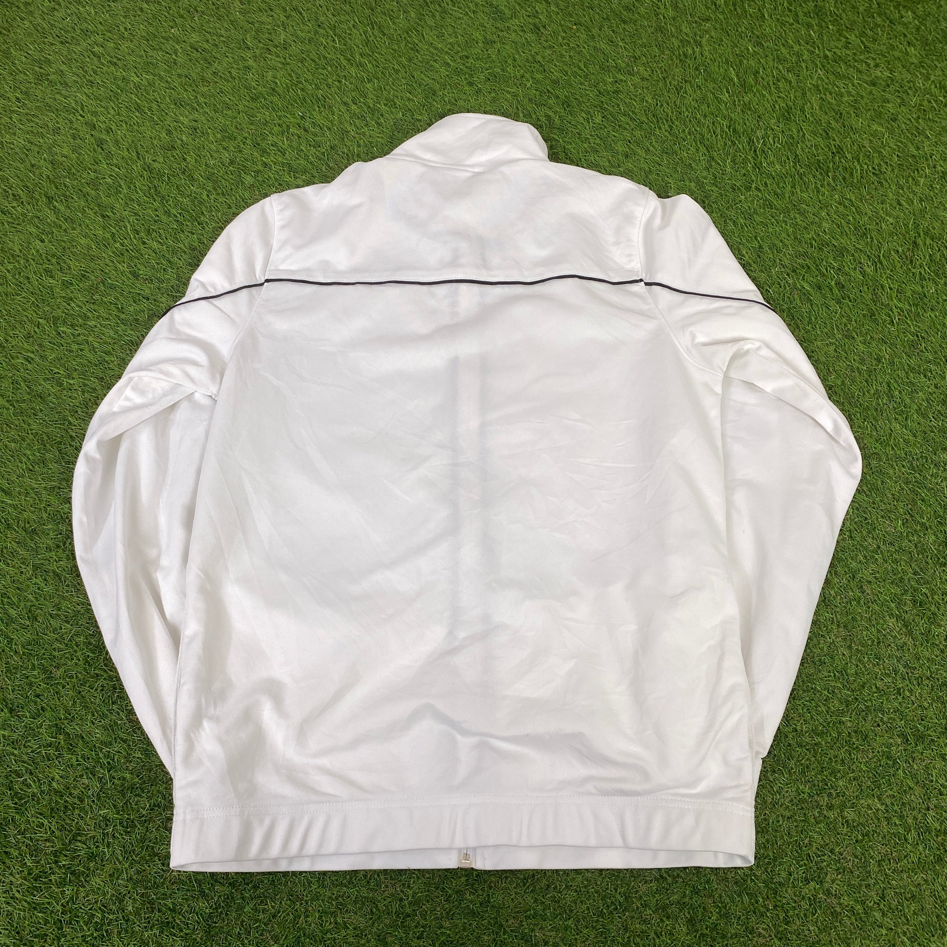 00s Nike Piping Tracksuit Jacket + Joggers Set White Small