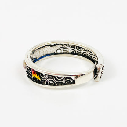 Vintage Adjustable Koi Carp Ring Silver