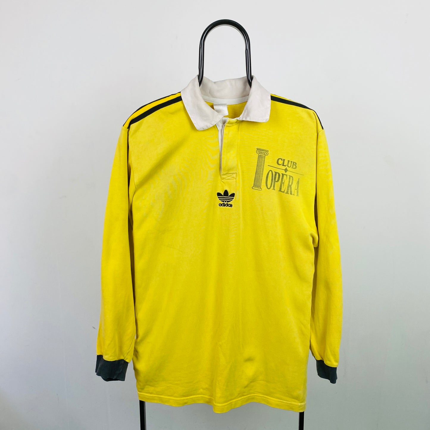 90s Adidas Rugby Sweatshirt Yellow Large