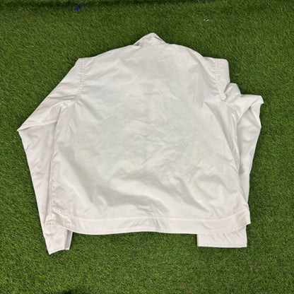 00s Nike Piping Windbreaker Jacket + Joggers Set White Medium