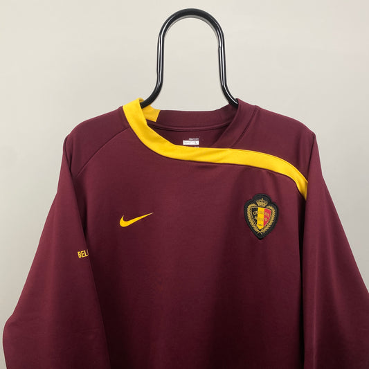 00s Nike Belgium Football Sweatshirt Red Large