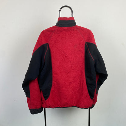 Retro Patagonia Zip Fleece Sweatshirt Red XL