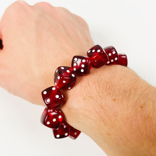 Retro Dice Bracelet Necklace Chain Red