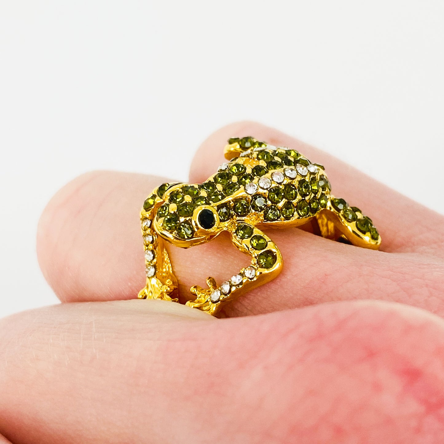 Gemstone Frog Ring Gold
