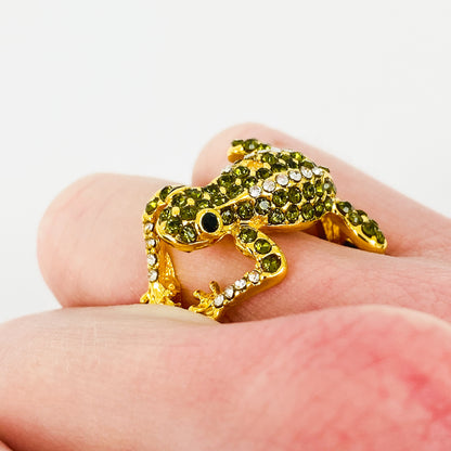 Gemstone Frog Ring Gold