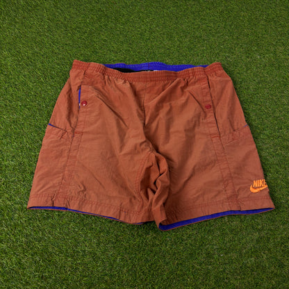 90s Nike ACG Multi Pocket Shorts Orange Medium