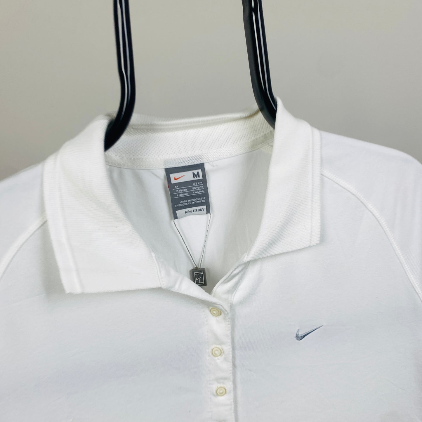 00s Nike Tennis Polo Shirt T-Shirt White Womens Medium