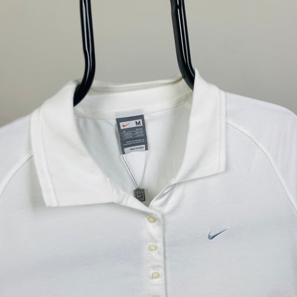 00s Nike Tennis Polo Shirt T-Shirt White Womens Medium