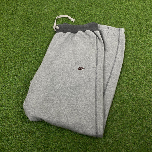 00s Nike Cotton Wide Leg Joggers Grey Large