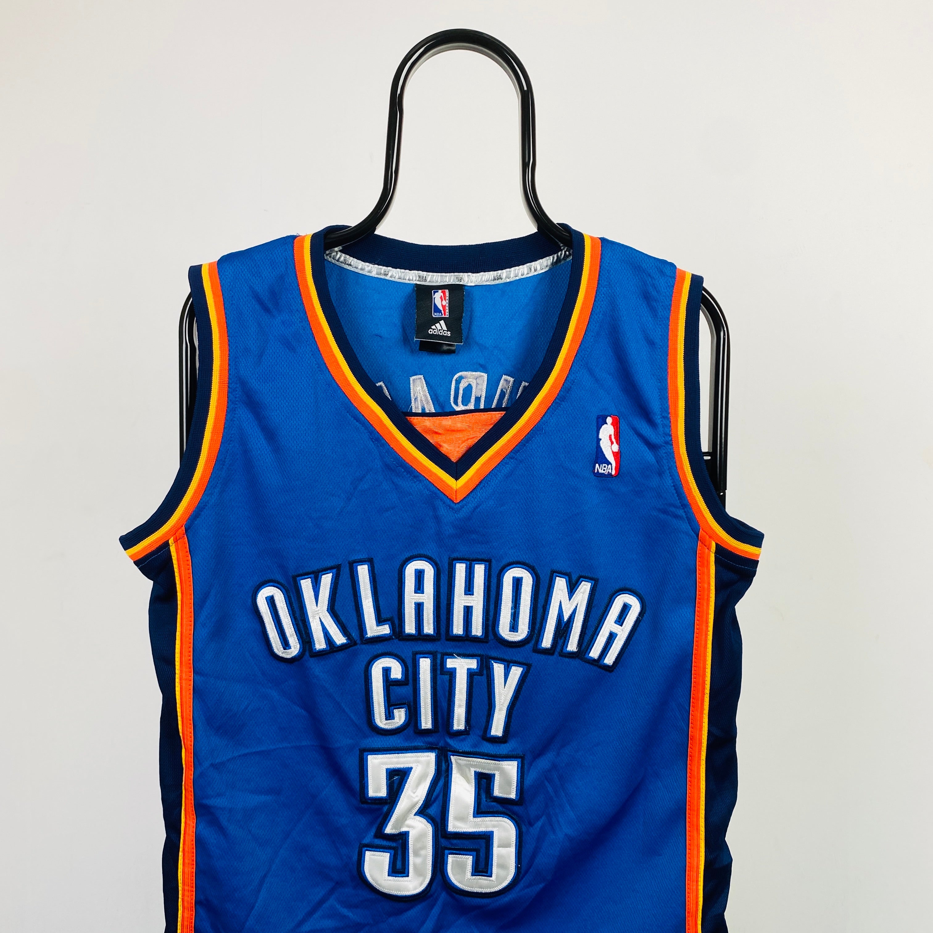 Retro Oklahoma City Durant Basketball Vest Jersey T-Shirt Blue Small