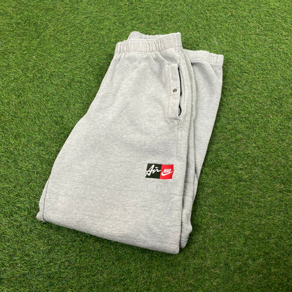 00s Nike Wide Leg Cotton Joggers Grey Small