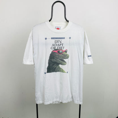 Retro DTV Dinosaur T-Shirt White XL