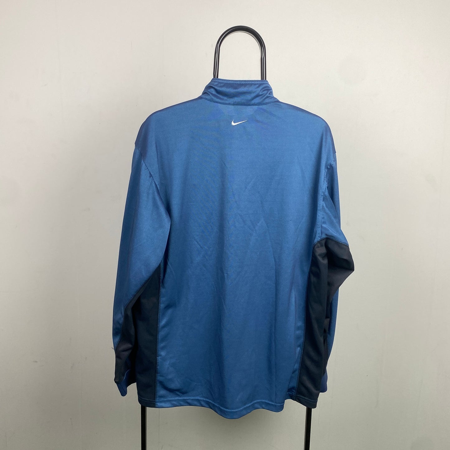 90s Nike 1/4 Zip Sweatshirt Blue Medium