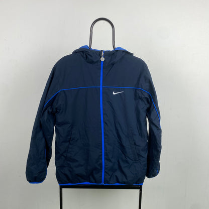 00s Nike Reversible Piping Coat Jacket Blue Small