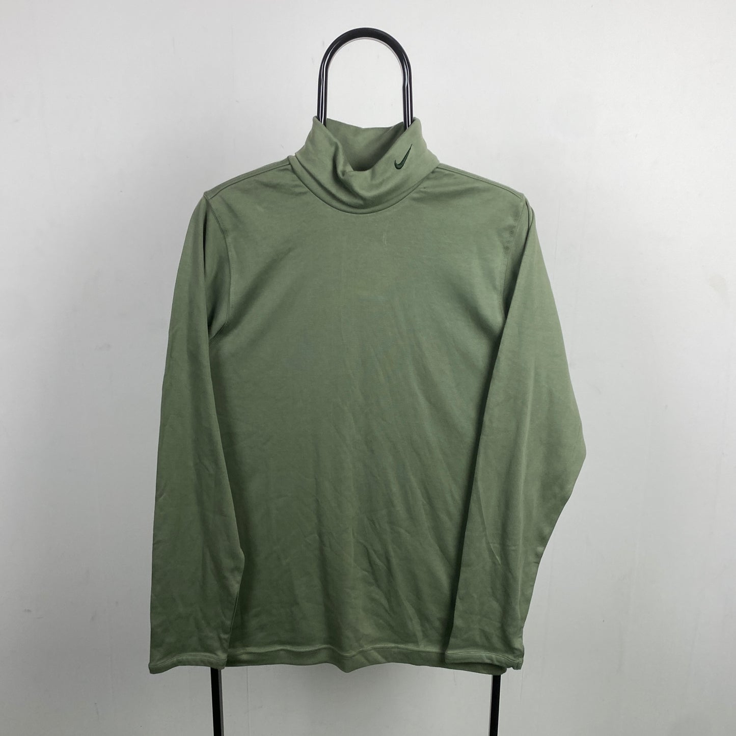 00s Nike Roll Neck Sweatshirt Green XS