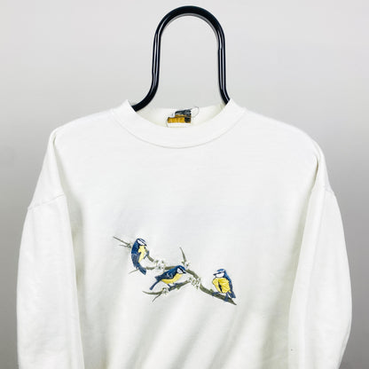 Retro 90s Bird Sweatshirt Brown Small
