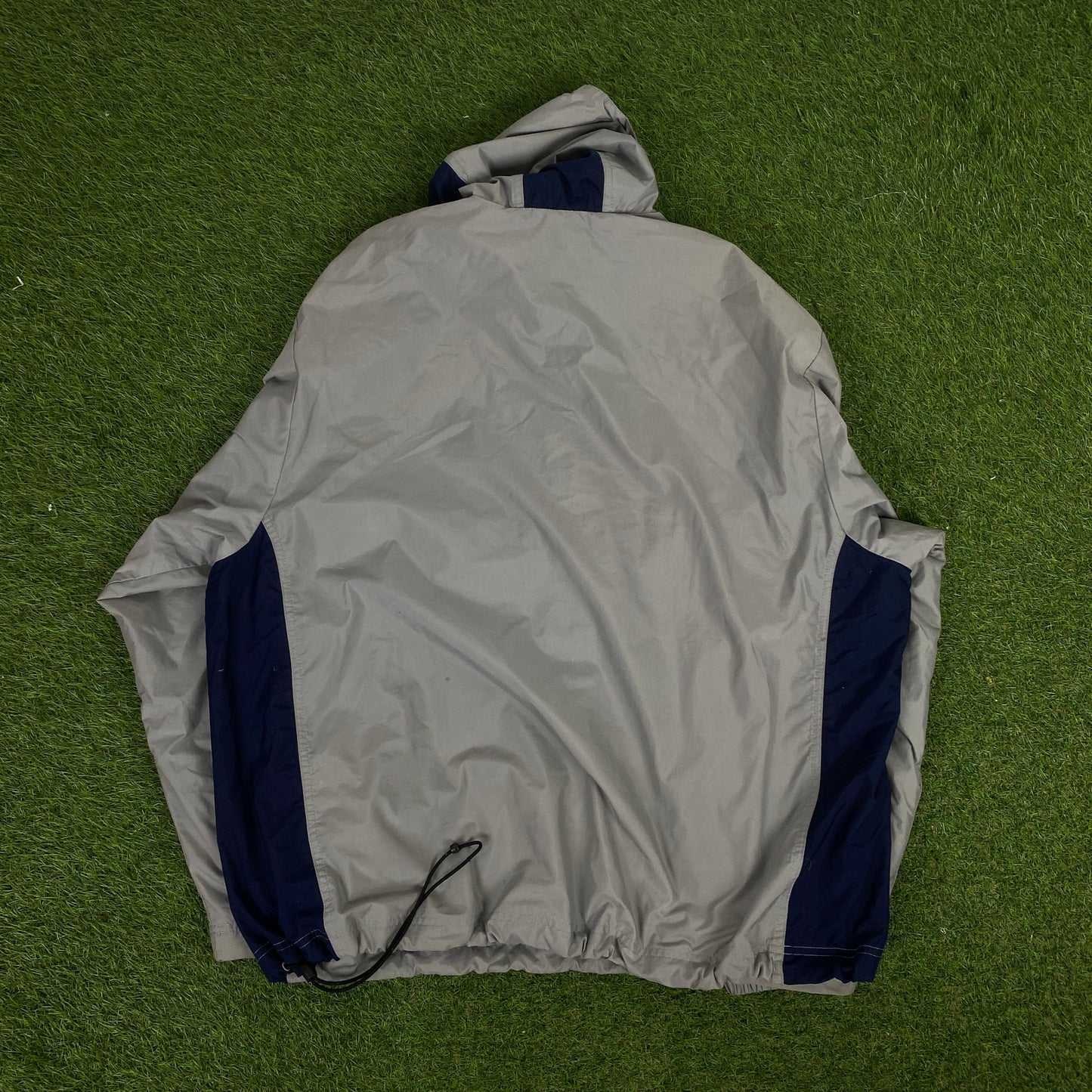 00s Nike Piping Windbreaker Jacket + Joggers Set Grey Medium