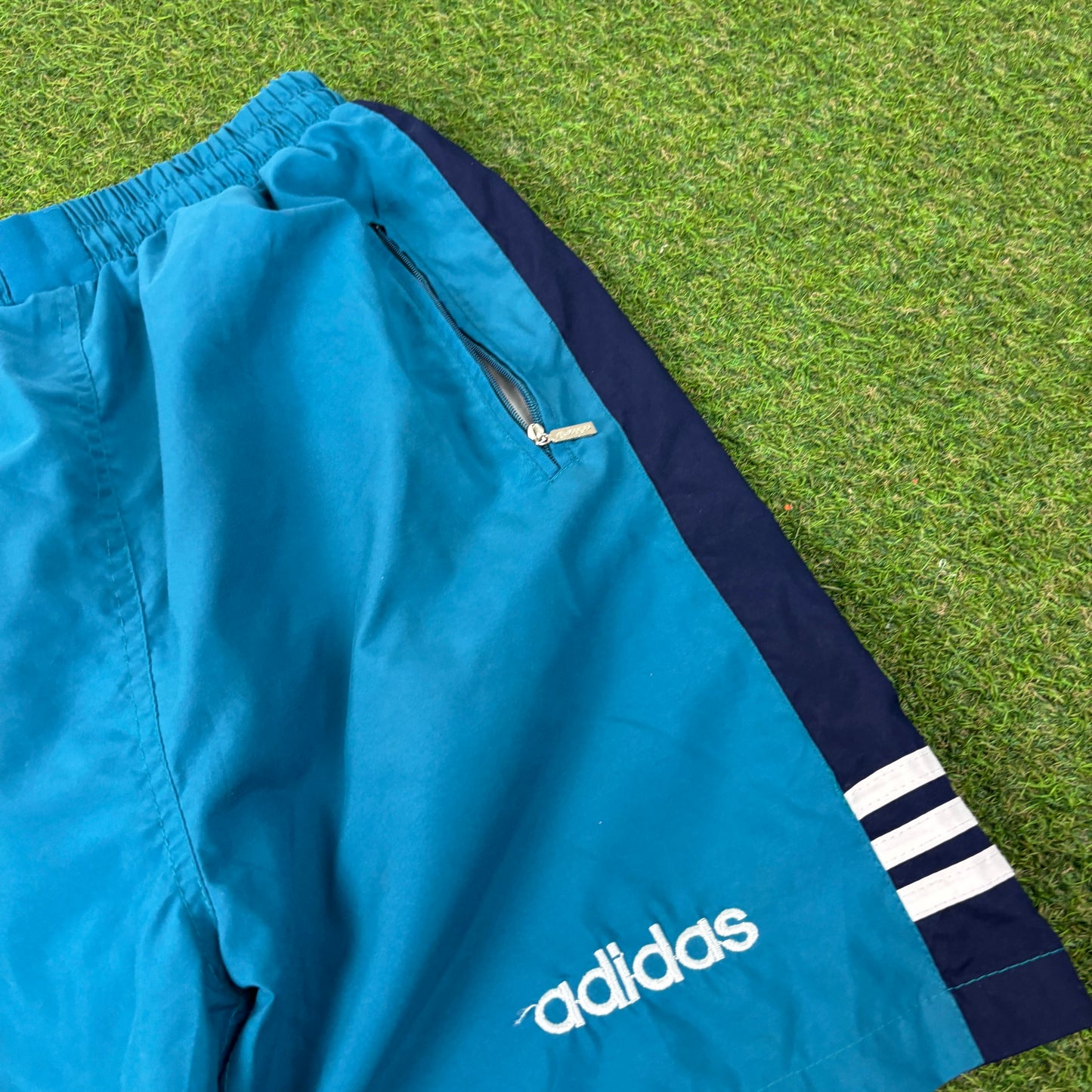 90s Adidas Zip Pocket Shorts Blue XXL