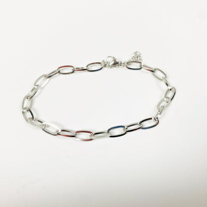 Hoop Link Chain Bracelet .925 Silver
