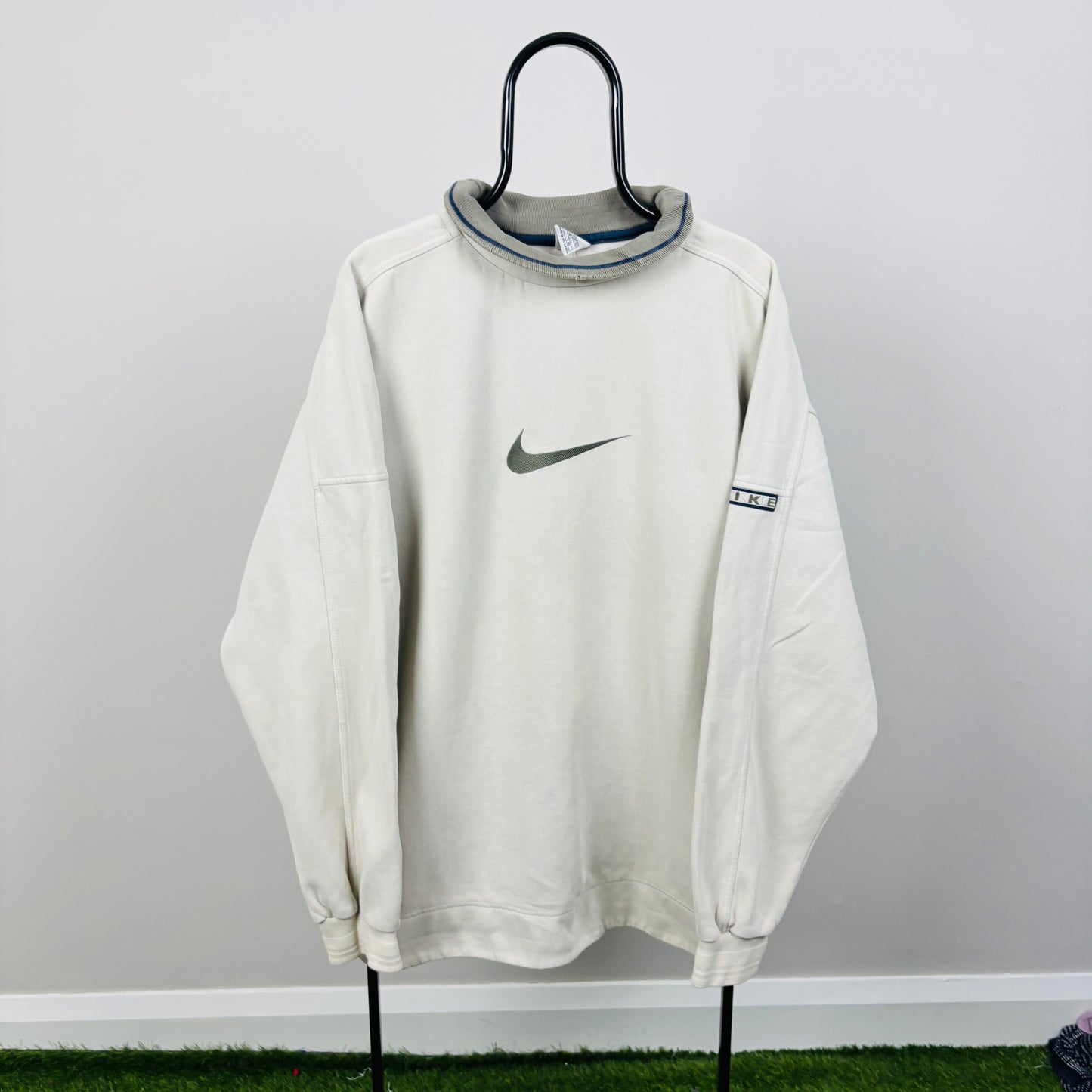 90s Nike Roll Neck Sweatshirt Brown XXL