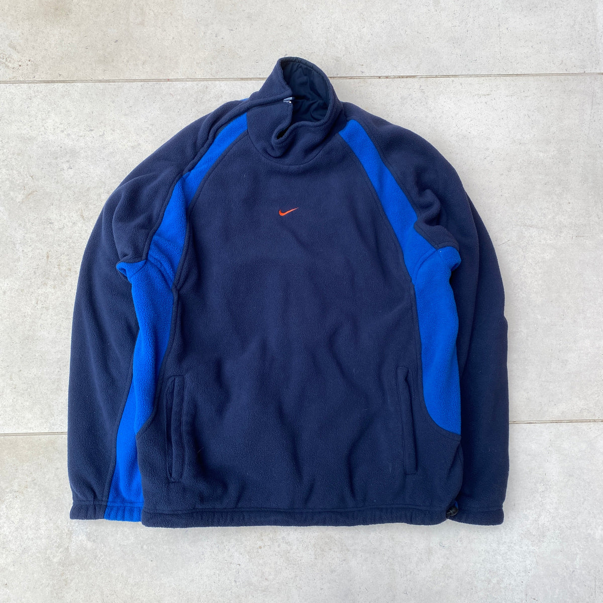 90s Nike Reversible Sidewinder Fleece Coat Jacket Blue Medium