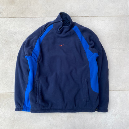 90s Nike Reversible Sidewinder Fleece Coat Jacket Blue Medium