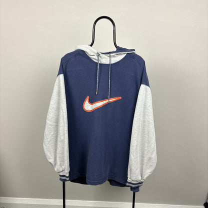 90s Nike Hoodie Blue Large