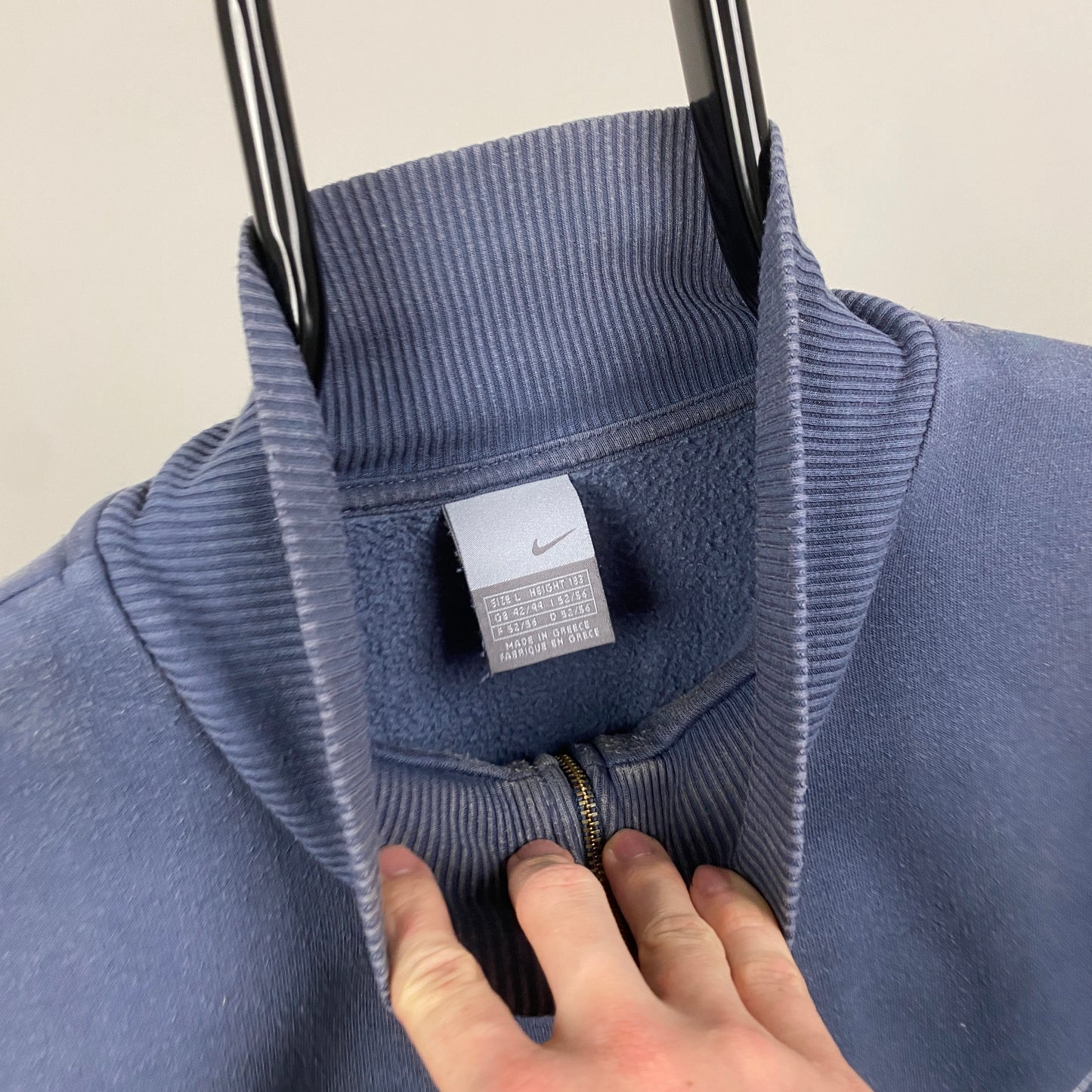 00s Nike 1/4 Zip Sweatshirt Blue Large